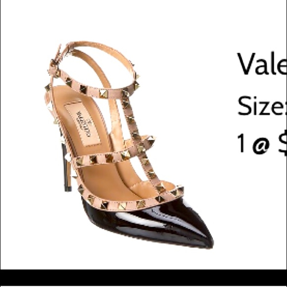 Valentino rockstud caged 100 patent leather pump